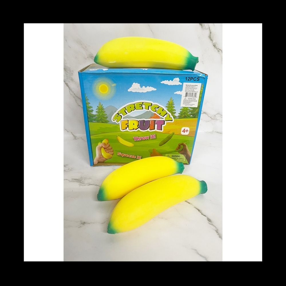 *2 sensory squishy and stretchable fidget banana toys